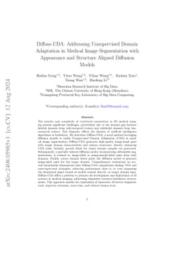 Diffuse-UDA: Addressing Unsupervised Domain Adaptation in Medical Image
  Segmentation with Appearance and Structure Aligned Diffusion Models