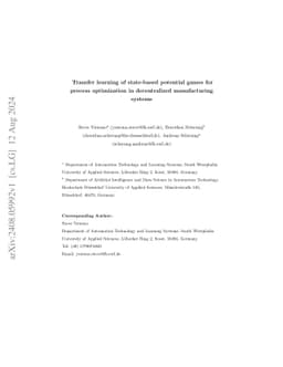 Transfer learning of state-based potential games for process
  optimization in decentralized manufacturing systems