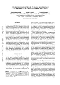 Controlling Surprisal in Music Generation via Information Content Curve
  Matching