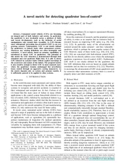 A novel metric for detecting quadrotor loss-of-control