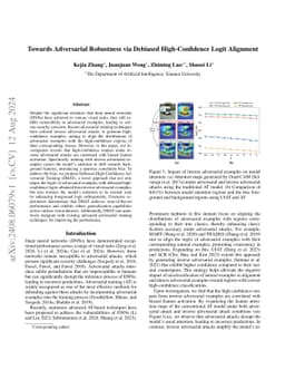 Towards Adversarial Robustness via Debiased High-Confidence Logit
  Alignment