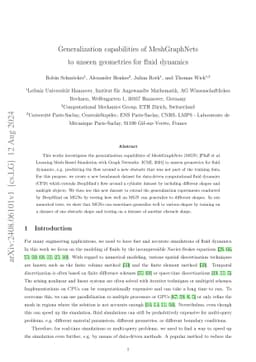 Generalization capabilities of MeshGraphNets to unseen geometries for
  fluid dynamics
