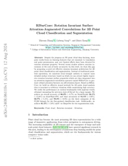RISurConv: Rotation Invariant Surface Attention-Augmented Convolutions
  for 3D Point Cloud Classification and Segmentation
