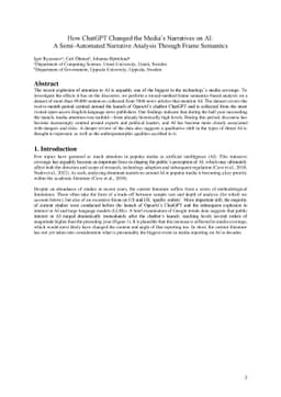 How ChatGPT Changed the Media's Narratives on AI: A Semi-Automated
  Narrative Analysis Through Frame Semantics