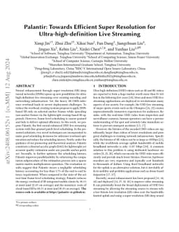 Palantir: Towards Efficient Super Resolution for Ultra-high-definition
  Live Streaming