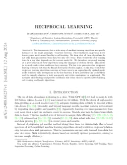 Reciprocal Learning