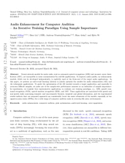 Audio Enhancement for Computer Audition -- An Iterative Training
  Paradigm Using Sample Importance