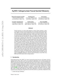 EqNIO: Subequivariant Neural Inertial Odometry