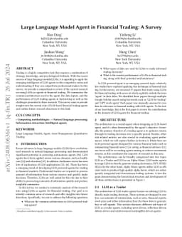 Large Language Model Agent in Financial Trading: A Survey