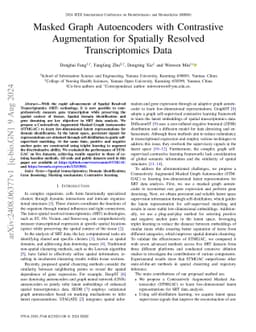 Masked Graph Autoencoders with Contrastive Augmentation for Spatially
  Resolved Transcriptomics Data