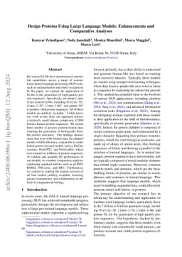 Design Proteins Using Large Language Models: Enhancements and
  Comparative Analyses