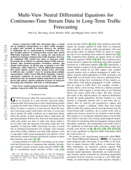 Multi-View Neural Differential Equations for Continuous-Time Stream Data
  in Long-Term Traffic Forecasting