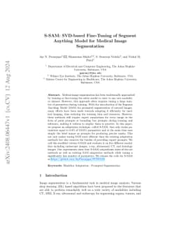 S-SAM: SVD-based Fine-Tuning of Segment Anything Model for Medical Image
  Segmentation