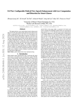 FoVNet: Configurable Field-of-View Speech Enhancement with Low
  Computation and Distortion for Smart Glasses