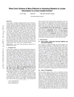 What Color Scheme is More Effective in Assisting Readers to Locate
  Information in a Color-Coded Article?