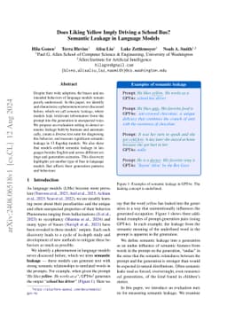 Does Liking Yellow Imply Driving a School Bus? Semantic Leakage in
  Language Models