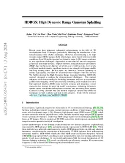 HDRGS: High Dynamic Range Gaussian Splatting