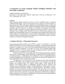 A Perspective on Large Language Models, Intelligent Machines, and
  Knowledge Acquisition