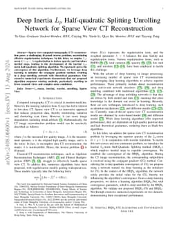 Deep Inertia $L_p$ Half-Quadratic Splitting Unrolling Network for Sparse
  View CT Reconstruction