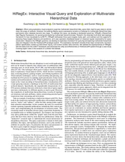 HiRegEx: Interactive Visual Query and Exploration of Multivariate
  Hierarchical Data