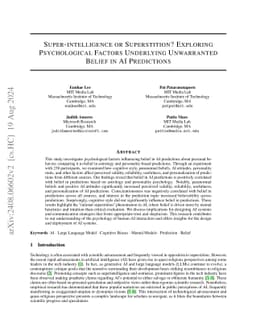Super-intelligence or Superstition? Exploring Psychological Factors
  Underlying Unwarranted Belief in AI Predictions