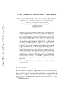 ViMo: Generating Motions from Casual Videos