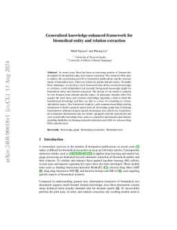 Generalized knowledge-enhanced framework for biomedical entity and
  relation extraction