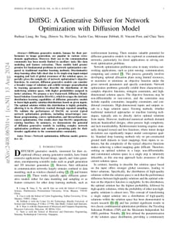 DiffSG: A Generative Solver for Network Optimization with Diffusion Model