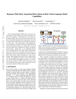 Response Wide Shut: Surprising Observations in Basic Vision Language
  Model Capabilities