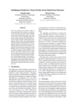 Multilingual Models for Check-Worthy Social Media Posts Detection