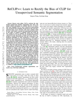 ReCLIP++: Learn to Rectify the Bias of CLIP for Unsupervised Semantic Segmentation