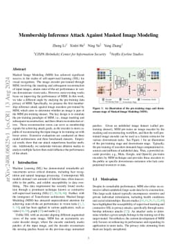 Membership Inference Attack Against Masked Image Modeling