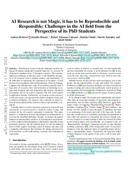 AI Research is not Magic, it has to be Reproducible and Responsible:
  Challenges in the AI field from the Perspective of its PhD Students