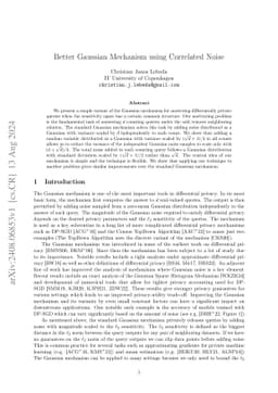 Better Gaussian Mechanism using Correlated Noise