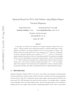 Optimal Bound for PCA with Outliers using Higher-Degree Voronoi Diagrams