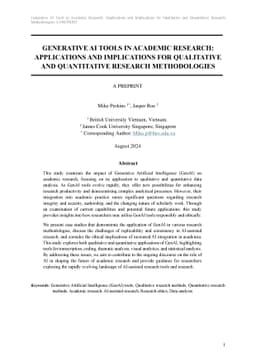 Generative AI Tools in Academic Research: Applications and Implications
  for Qualitative and Quantitative Research Methodologies