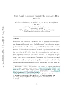 Multi-Agent Continuous Control with Generative Flow Networks