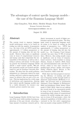 The advantages of context specific language models: the case of the Erasmian Language Model
