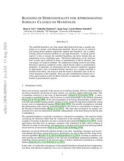 Blessing of Dimensionality for Approximating Sobolev Classes on Manifolds