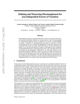 Defining and Measuring Disentanglement for non-Independent Factors of
  Variation