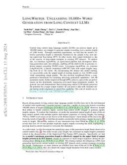 LongWriter: Unleashing 10,000+ Word Generation from Long Context LLMs