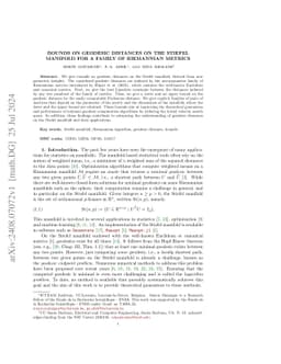 Bounds on the geodesic distances on the Stiefel manifold for a family of
  Riemannian metrics