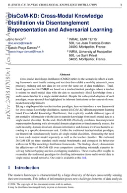 DisCoM-KD: Cross-Modal Knowledge Distillation via Disentanglement
  Representation and Adversarial Learning