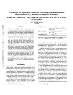 MathBridge: A Large Corpus Dataset for Translating Spoken Mathematical
  Expressions into $LaTeX$ Formulas for Improved Readability