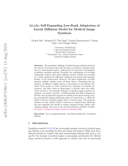 SeLoRA: Self-Expanding Low-Rank Adaptation of Latent Diffusion Model for
  Medical Image Synthesis
