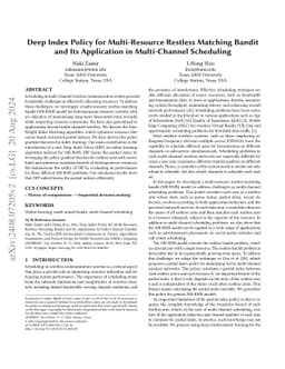 Deep Index Policy for Multi-Resource Restless Matching Bandit and Its
  Application in Multi-Channel Scheduling