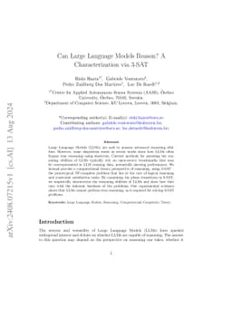 Can Large Language Models Reason? A Characterization via 3-SAT