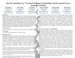 Play Me Something Icy: Practical Challenges, Explainability and the
  Semantic Gap in Generative AI Music