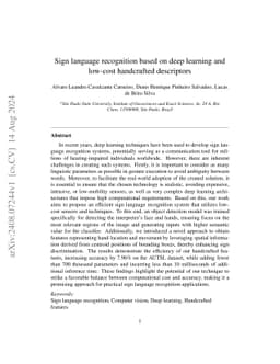 Sign language recognition based on deep learning and low-cost
  handcrafted descriptors