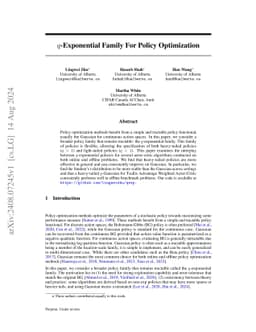 q-exponential family for policy optimization